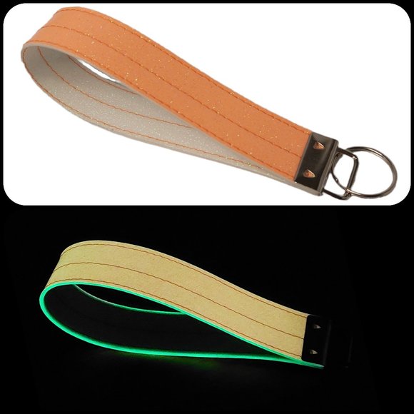 Glow in the Dark Key Lanyard Wristlet Strap Made in USA Rainbow Spiderweb Goth - Picture 3 of 8